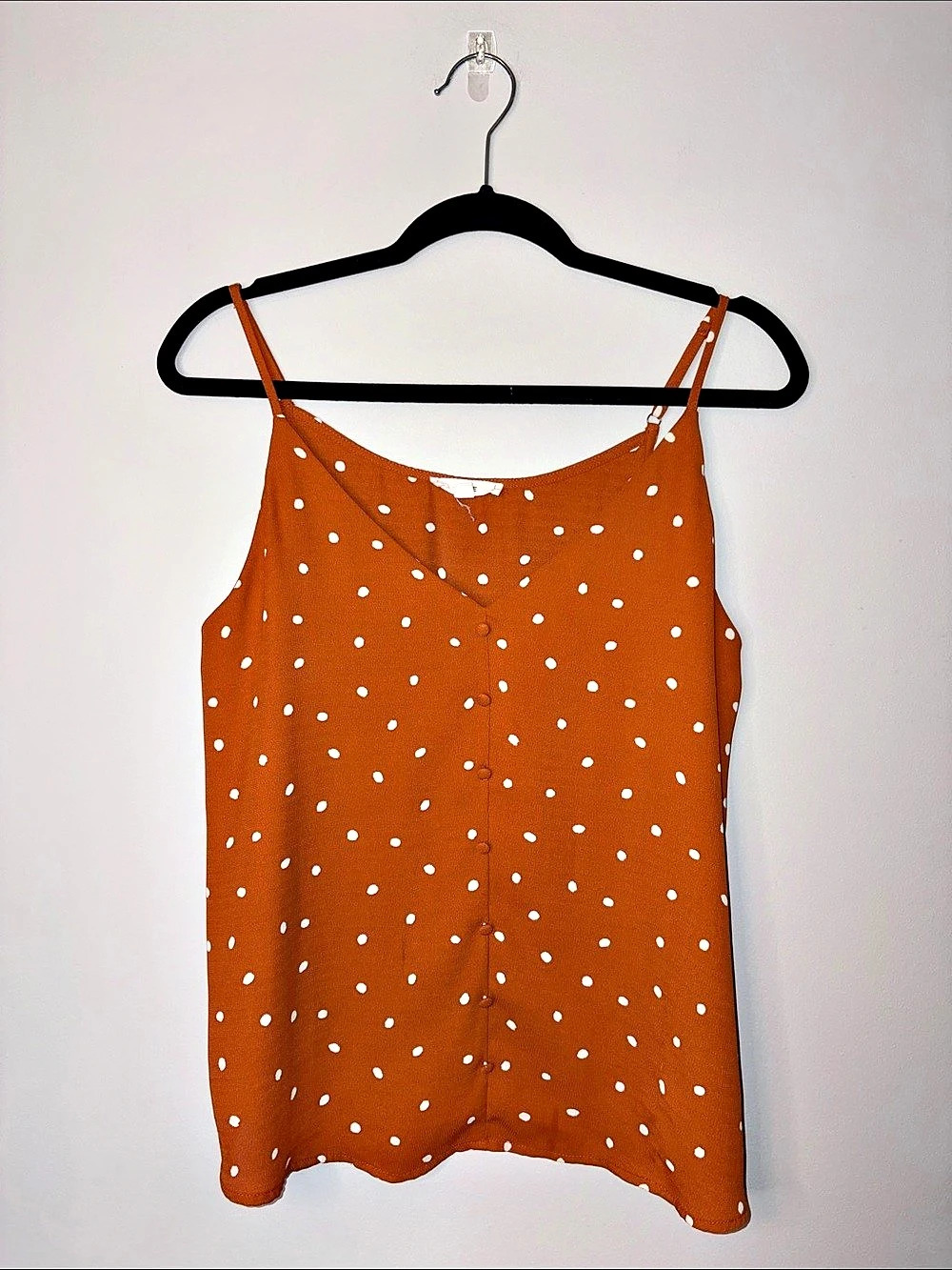 MINE Polka Dot Camisole in Orange Size Large